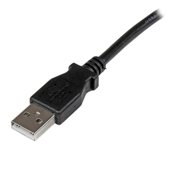 StarTech.com USB-A auf USB-B Kabel – USB 2.0 (480 Mbit/s) – 2 m – Links abgewinkelt – Schwarz