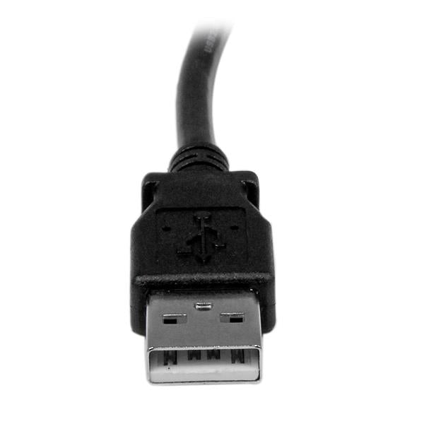 StarTech.com USB-A auf USB-B Kabel – USB 2.0 (480 Mbit/s) – 2 m – Links abgewinkelt – Schwarz