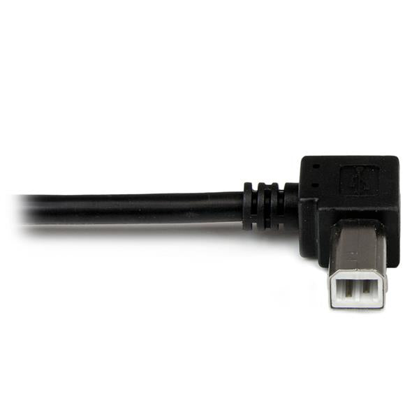StarTech.com USB-A auf USB-B Kabel – USB 2.0 (480 Mbit/s) – 2 m – Links abgewinkelt – Schwarz