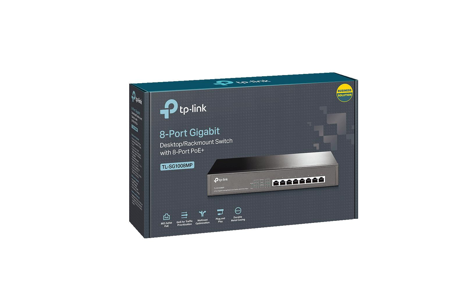 TP-Link TL-SG1008MP – Switch – 8×GbE, PoE+ 126 W, 1U