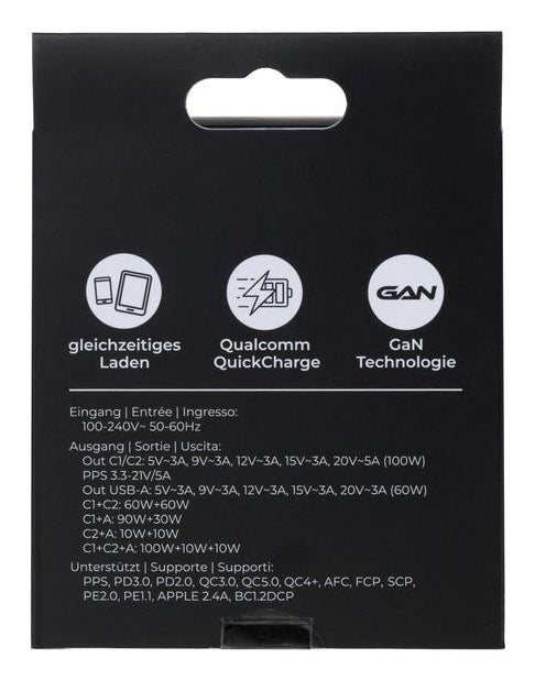 ONIT Ladegerät – 120 W, 2× USB-C + 1× USB-A, GaN