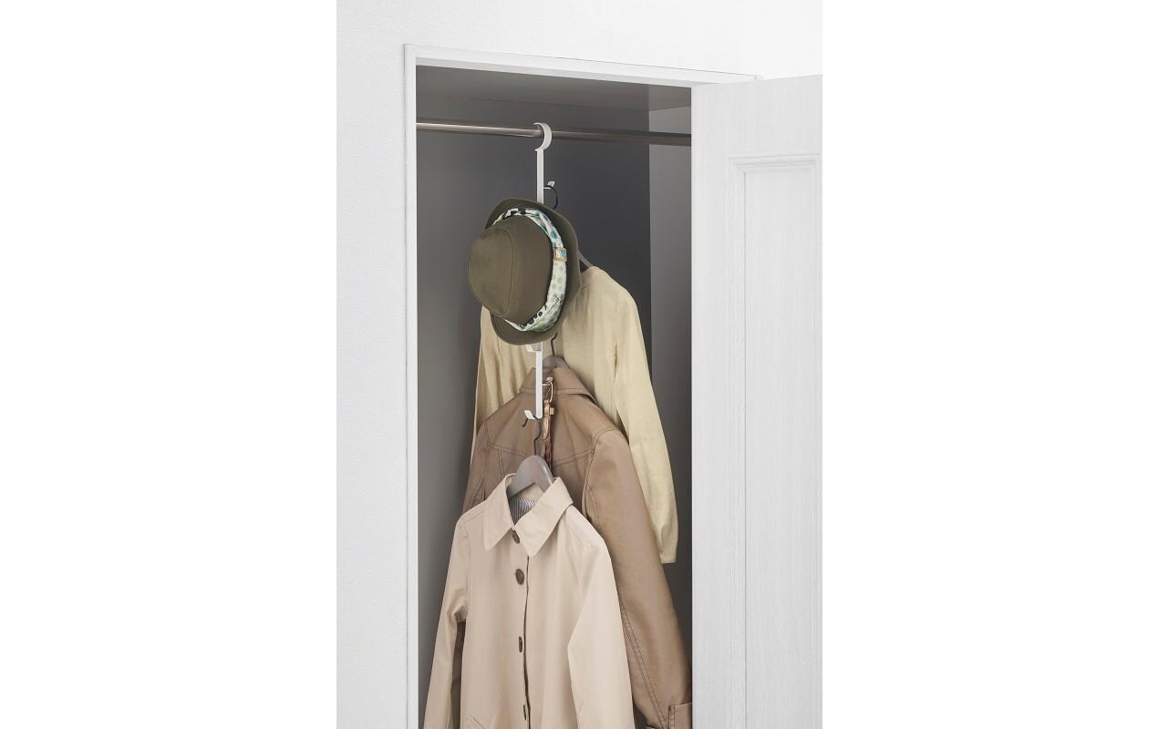 Yamazaki YA07647 Wandgarderobe 8 Haken – Metall – Weiss – 60 × 540 × 50 mm