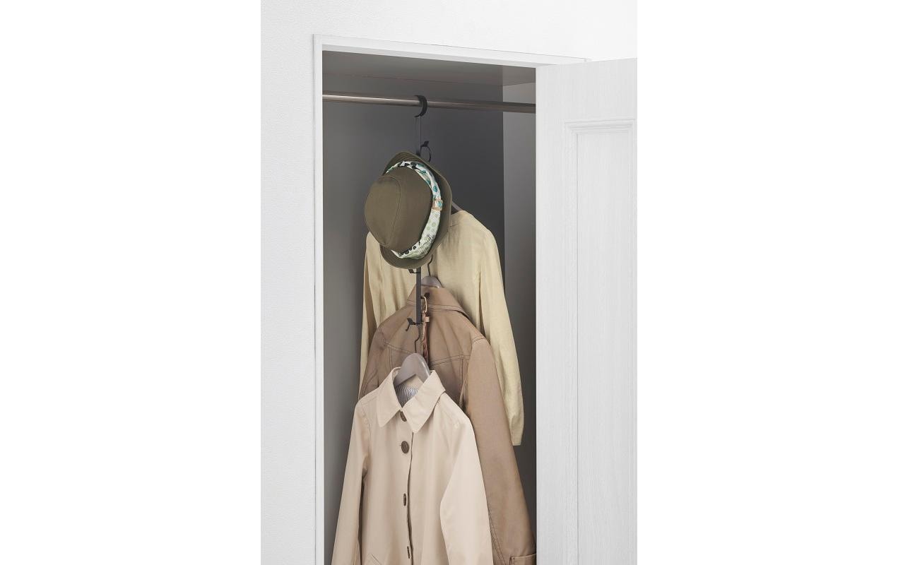 Yamazaki Wandgarderobe 8 Haken – Stahl – Schwarz – 60 × 540 × 50 mm
