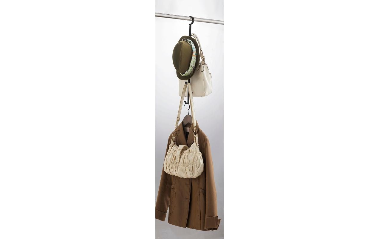Yamazaki Wandgarderobe 8 Haken – Stahl – Schwarz – 60 × 540 × 50 mm