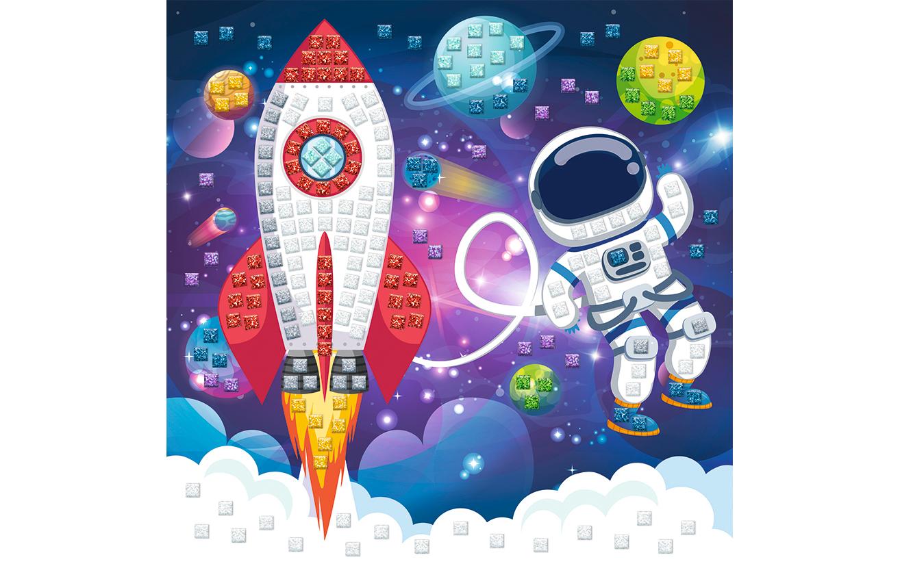URSUS Moosgummi-Set Glitter Astronaut – 25 × 27 cm – selbstklebend – Mehrfarbig