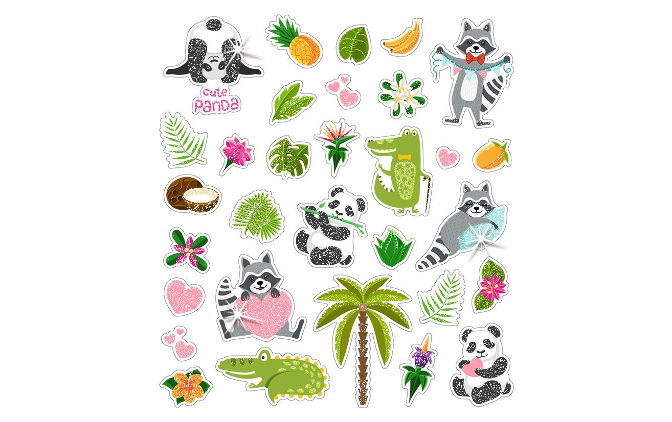 URSUS Sticker, Fisch, Glitzer, Mehrfarbig, 1 Bogen