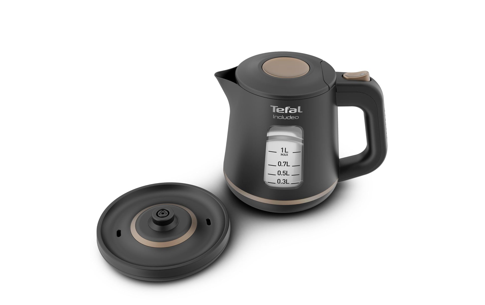 Tefal Includeo KI5338 – Wasserkocher 1 l, 2400 W, Kunststoff, Schwarz