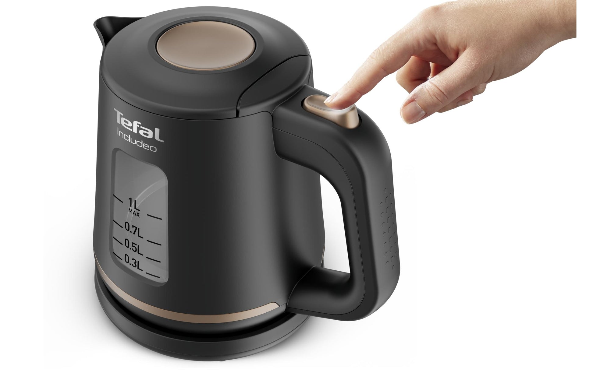 Tefal Includeo KI5338 – Wasserkocher 1 l, 2400 W, Kunststoff, Schwarz
