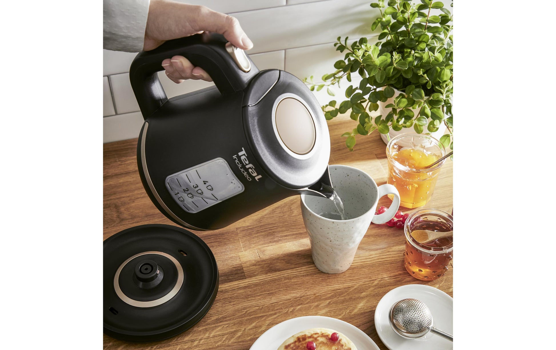 Tefal Includeo KI5338 – Wasserkocher 1 l, 2400 W, Kunststoff, Schwarz