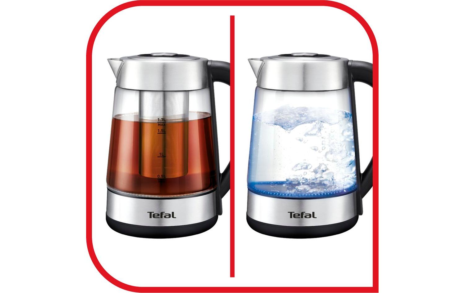 Tefal BJ750D10 – Wasserkocher 1,7 l, Tee-Funktion, 2400 W, Glas, Silber