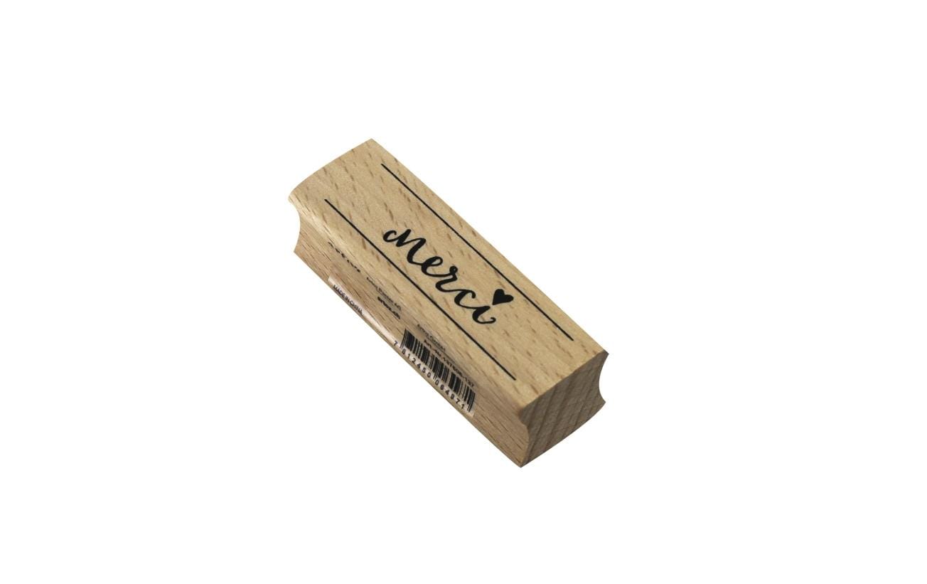 Artoz Motivstempel – Merci – Holz (Buche) – 60 × 20 × 19 mm