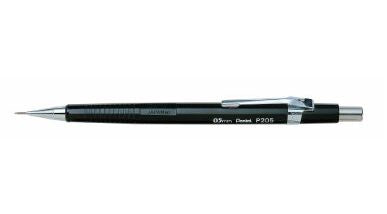 Pentel Sharp P200 Druckbleistift – 0,5 mm, schwarz, starres 4 mm Führungsröhrchen