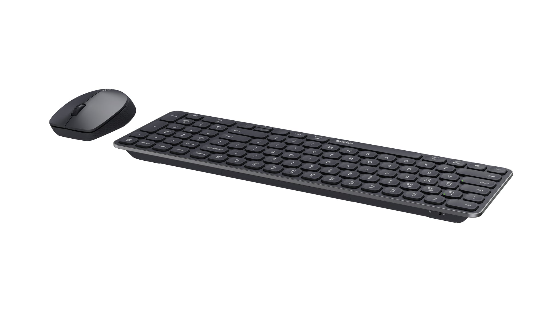 Rapoo 9310M Ultraslim – Tastatur, kabellos (2,4 GHz), CH-Layout (DE-CH), Fullsize (mit Ziffernblock), Membran
