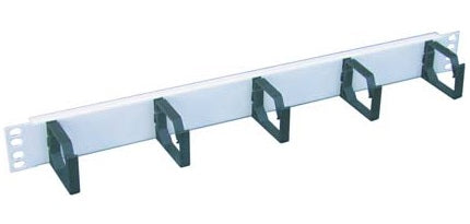 apraNET 19"-Kabelführungspanel – Kabelführung – 19" Rack, 1U, 5× Kabelösen, Grau