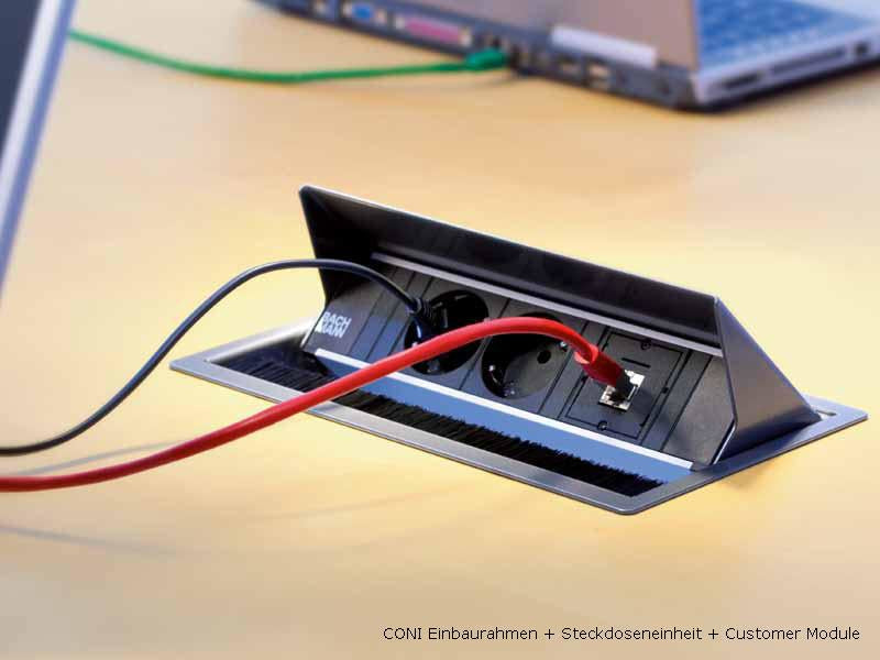 Bachmann CONI Einbaurahmen, 151×248×56 mm – schwarz