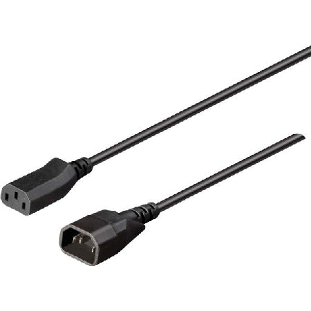 Bachmann Netzkabel – IEC C14 zu IEC C13, 1 m, 250 V/10 A, Schwarz