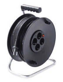 Bachmann Kabelrolle, 50 m, 4×T13 – Schwarz
