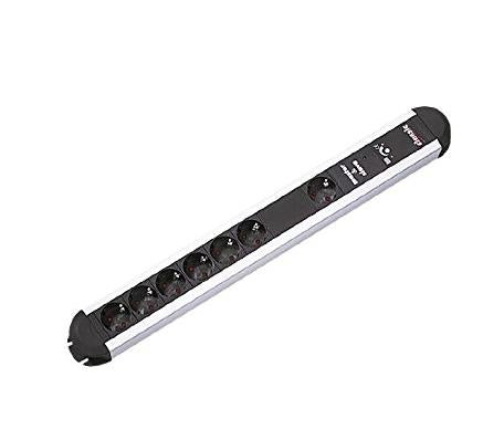 Bachmann PRIMO Steckdosenleiste – 7× T13, 1,75 m, mit Schalter, Schwarz