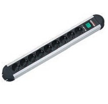 Bachmann PRIMO – Steckdosenleiste, 9× Schuko (Typ F), mit Schalter, 1,75 m, Winkelstecker