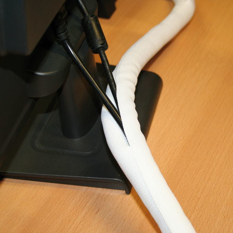 VALUE Kabelschlauch, Ø 25 mm × 25 m, selbsteinrollend, Polyester – weiss