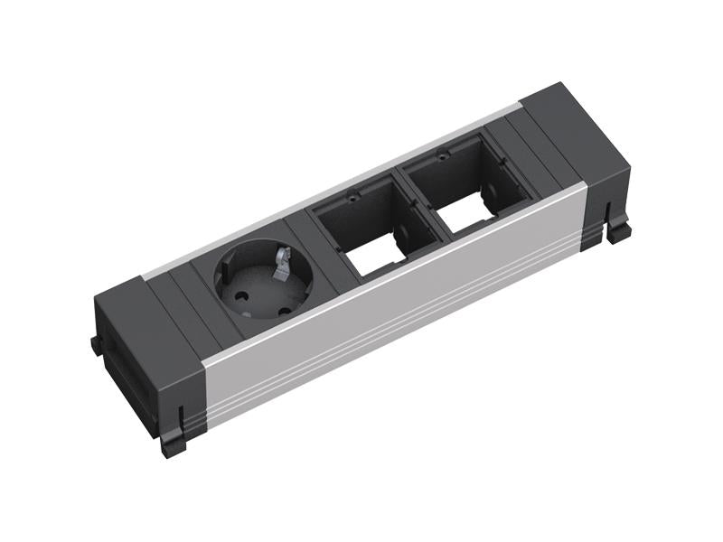 Bachmann Power Frame Steckdosenleiste, 1×T13, ohne Schalter, 0,1 m, Eingang GST18I3 – schwarz