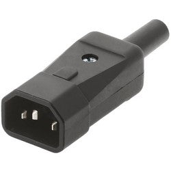 Bachmann Kaltgerätestecker IEC320 C14, 10 A 250 V, Schraubanschluss, zur Selbstmontage – schwarz