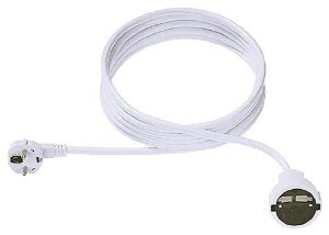 Bachmann Verlängerungskabel – Schuko (Typ E/F)–Schuko (Typ F), 15 m, IP20, 3×1,5 mm², Weiss