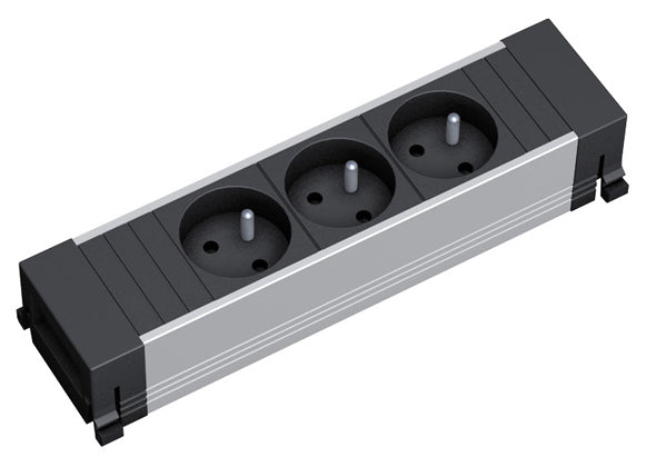 Bachmann Power Frame – Steckdosenleiste, 3× UK 90°, 0,10 m, Stecker GST18, 3,15 A