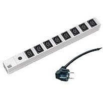 Bachmann 19" Steckdosenleiste 2300 W – Rackmount 1U, Schutzkontakt (CEE 7/7) – C13×8 – Kabel 2 m – Schwarz