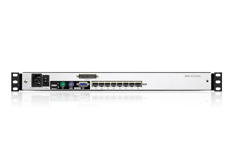 ATEN KL1508AM – KVM-Switch – 17" LCD, 8×Computer, VGA, PS/2 & USB, 1U, Schwarz