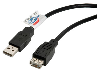 ROLINE USB-A Verlängerungskabel (Stecker auf Buchse) – USB 2.0 (480 Mbit/s) – 0,8 m – Geschirmt – Schwarz