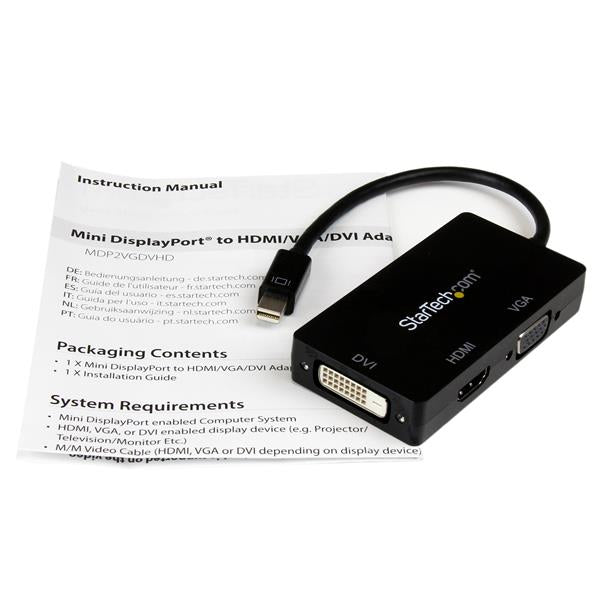 StarTech.com Mini DisplayPort Multiport-Adapter – VGA + DVI + HDMI