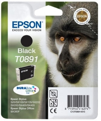 Epson T089140 Schwarz Tintenpatrone (Original) – 5,8 ml – für Stylus S20/SX405