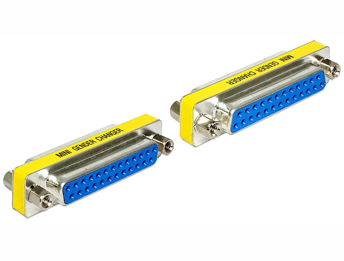 DeLOCK 65483 Adapter DB25 Buchse zu DB25 Buchse – Seriell – Blau/Silber/Gelb
