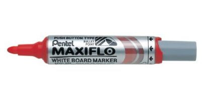 Pentel Whiteboard-Marker Maxiflo MWL5M – Konische Spitze 6 mm – Rot – Trocken abwischbar