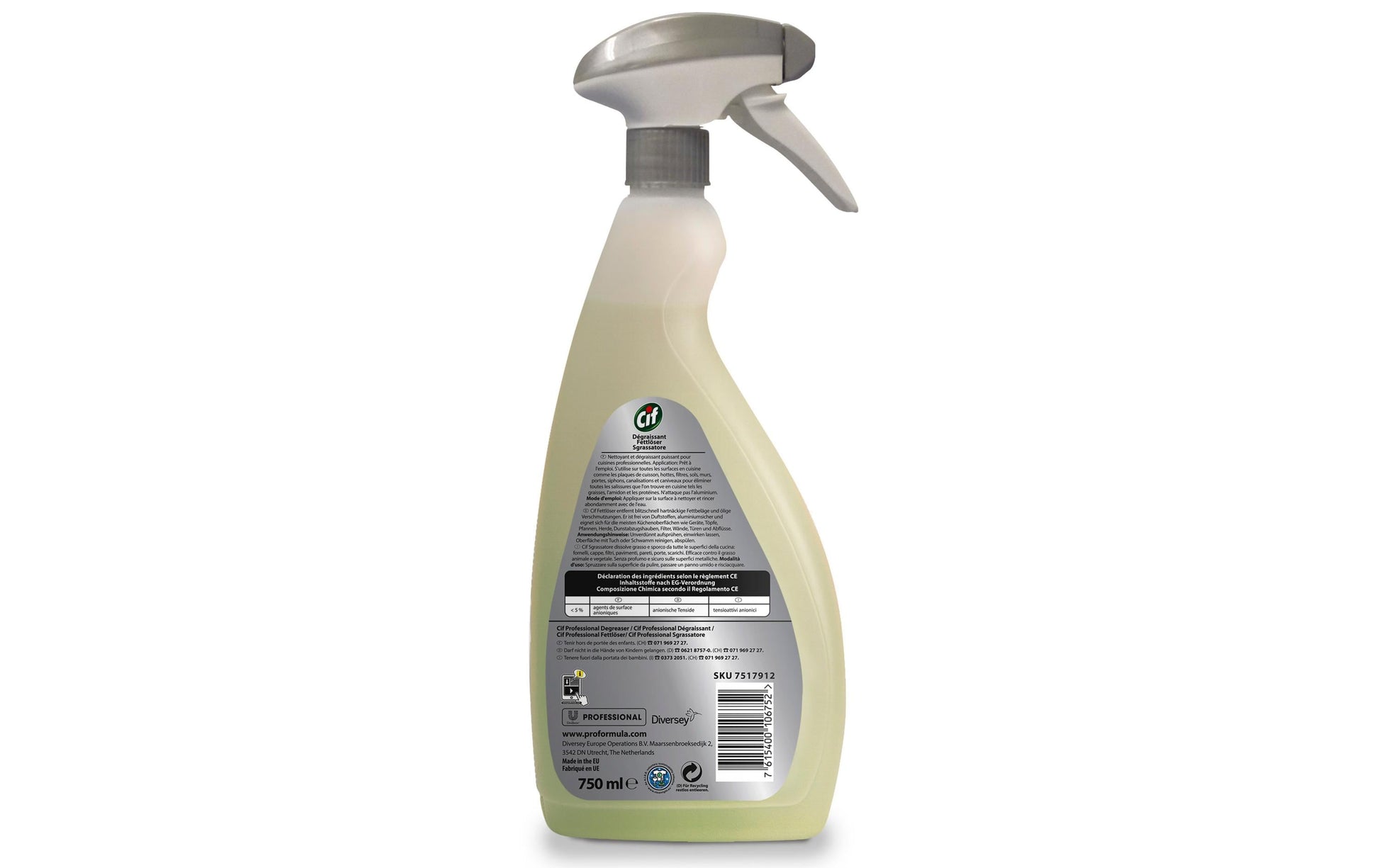 Diversey pro formula Cif Professional Abflussreiniger für Abfluss – Flüssigkeit – 750 ml