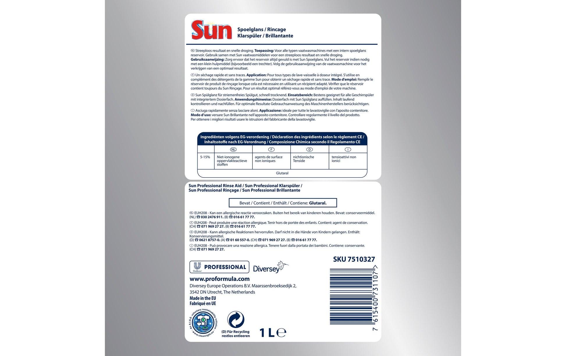 Diversey pro formula Sun Pro Formula Klarspüler – 1 l