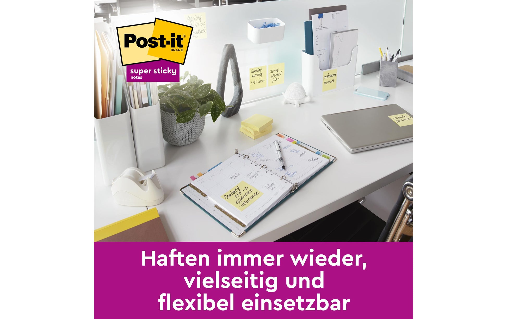 3M Post-it Super Sticky Z-Notes Haftnotizen – 76 × 76 mm – gelb, Z-Faltung, 90 Blatt/Block, 24er-Pack