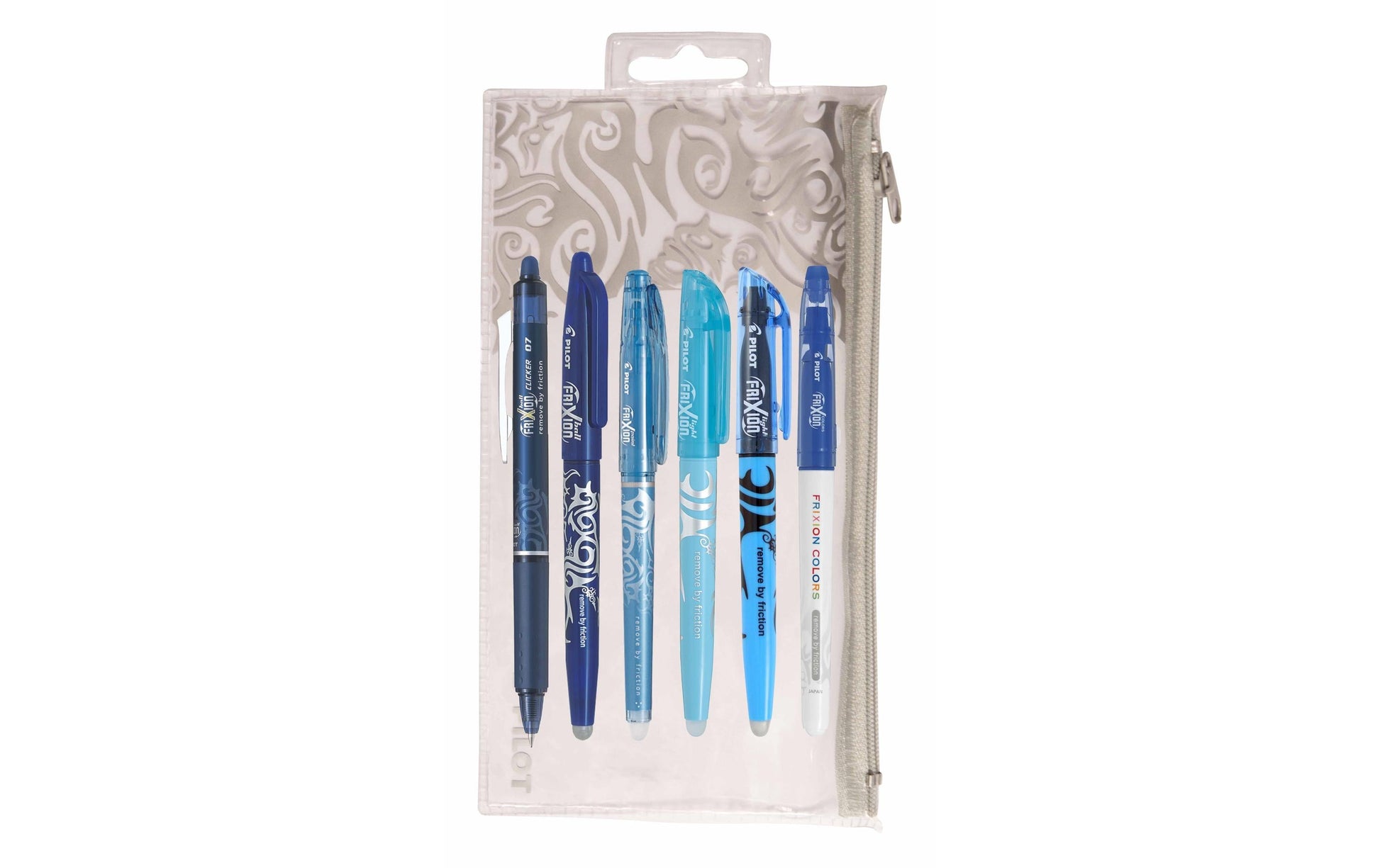 Pilot FriXion Family – Tintenroller, 0,45 mm, blau, radierbar – 6 Stk.
