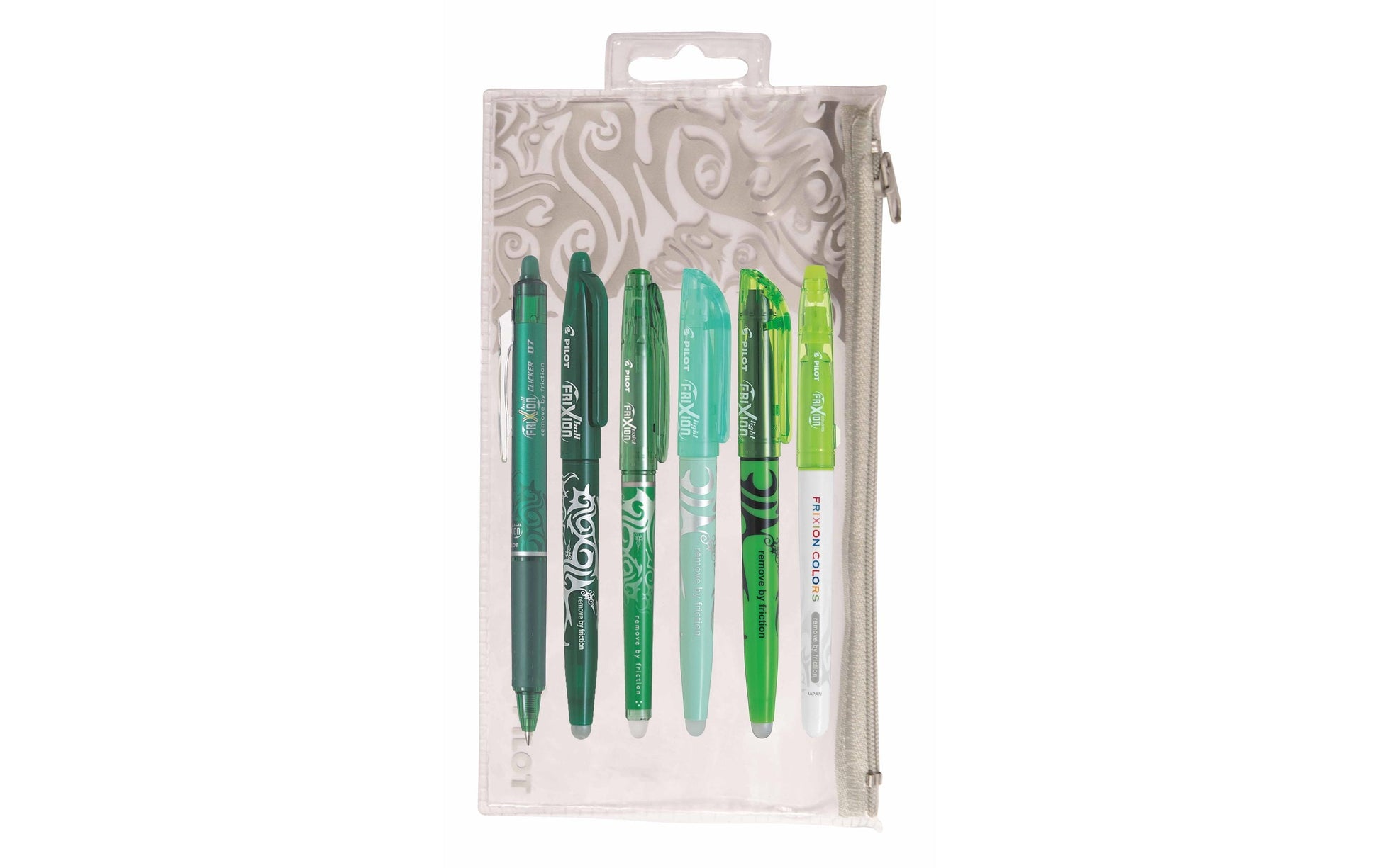 Pilot FriXion Family Gelschreiber 6er Set – Grün, Strichstärke 0,7 mm, radierbar, nachfüllbar