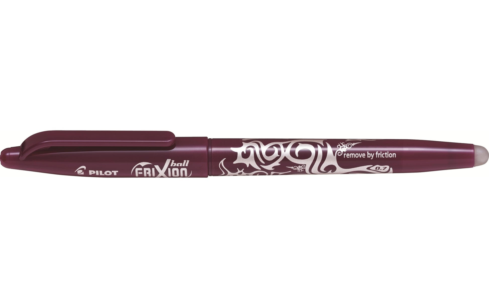 Pilot FriXion Ball Gelschreiber – weinrot, 0,7 mm, radierbar, Kappe, nachfüllbar