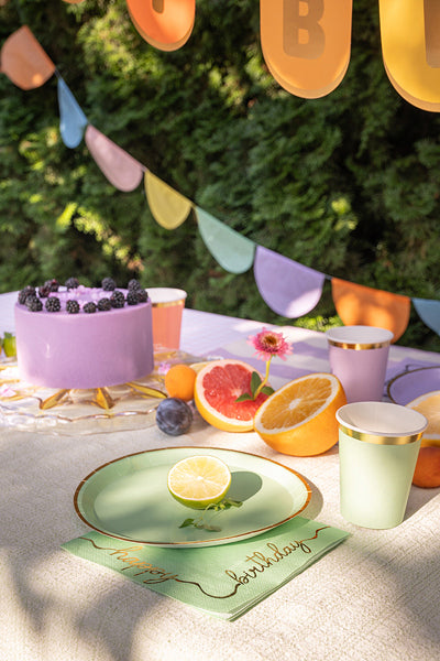 PartyDeco Teller, Papier/Karton – Ø 21 cm, mehrfarbig – 6 Stk.