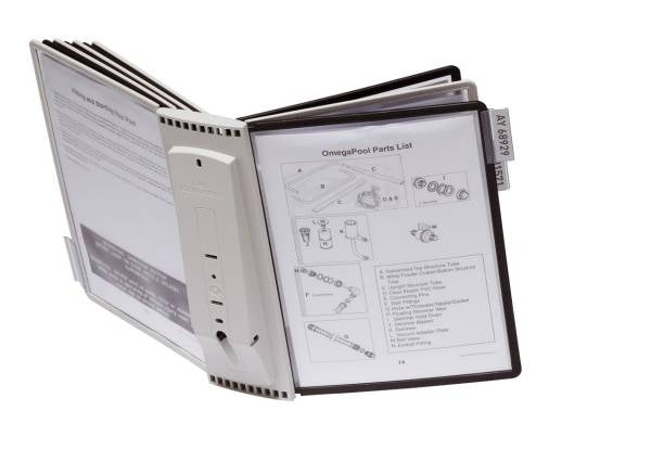 Durable Sichttafelsystem Sherpa Wall – 260 × 385 mm, grau, Kunststoff, für A4, 10er-Pack