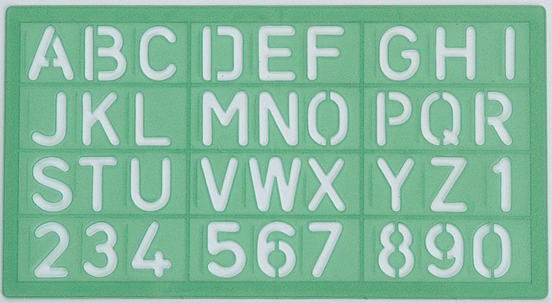 Linex Schriftschablone, Schrifthöhe 30 mm, Polypropylen, Grün