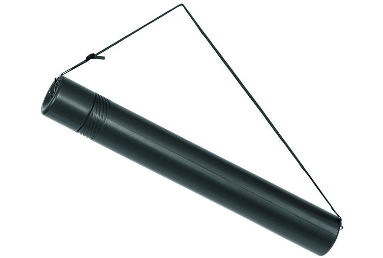 Linex DT74 Zeichnungsrolle – Länge 42–74 cm, Ø 5,5 cm, teleskopisch, mit Schultergurt, schwarz, 1 Stück