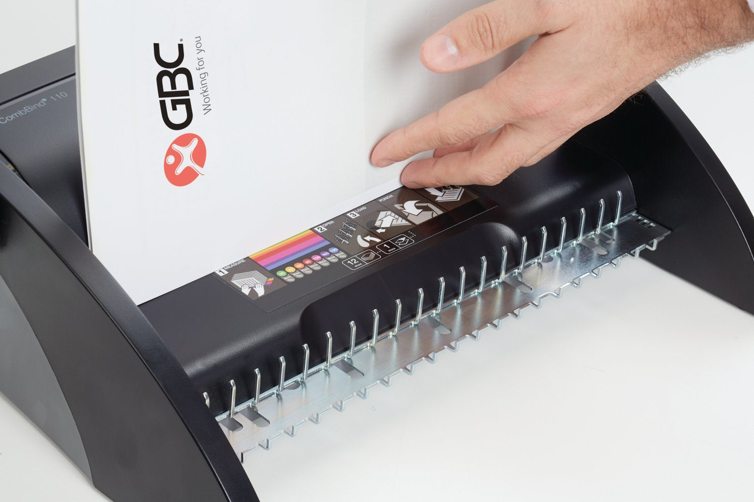 GBC CombBind C110 Stanz- und Bindemaschine – Plastikbindung, für 21-Loch, A3, bis 12 Blatt