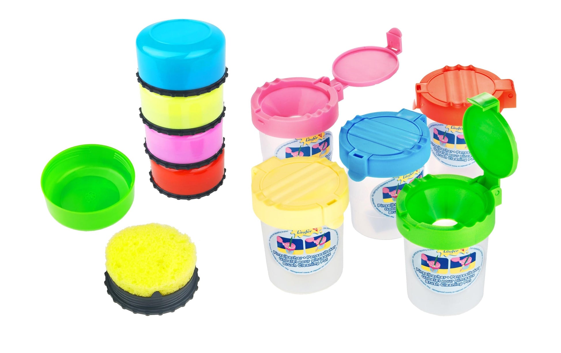 Laufer Anfeuchter – farbig sortiert, Kunststoff, Ø 55 × 28 mm, 1er-Pack, Schraubverschluss