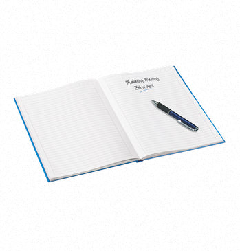 Leitz Notizbuch A5, liniert, Fadenheftung, Karton, 160 Seiten, 90 g/m² – blau