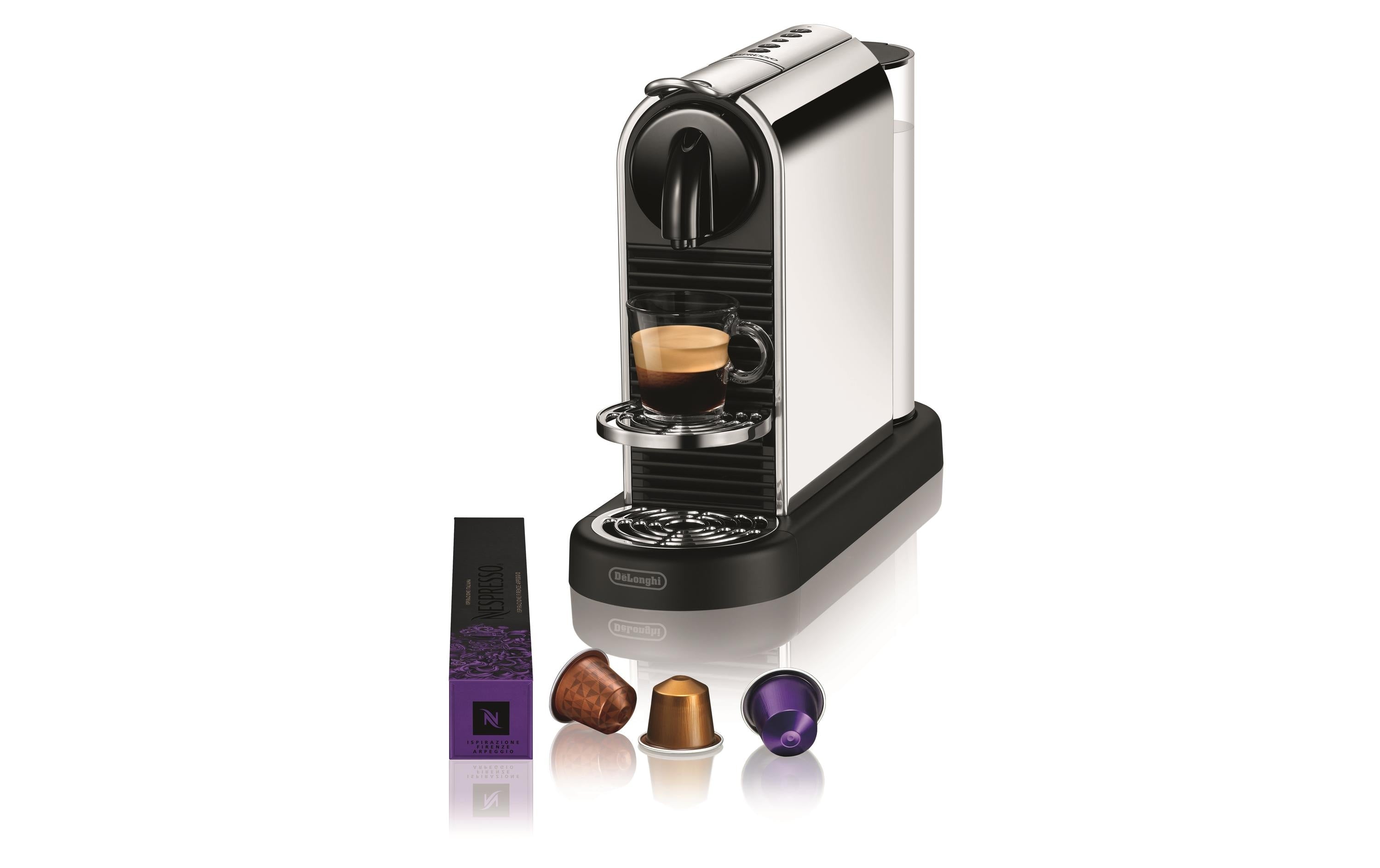 De’Longhi Citiz EN220.M Kapselmaschine – für Nespresso-Kapseln, 19 bar, 1 l, Silber