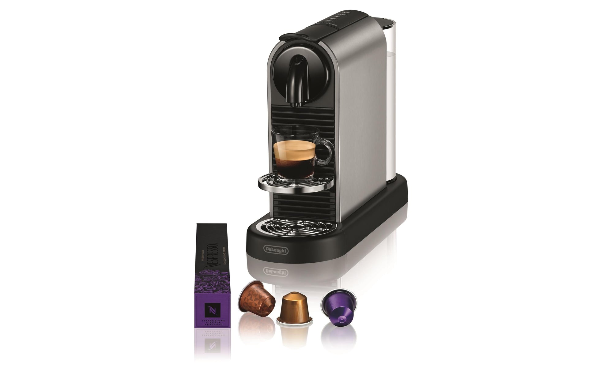 De’Longhi Citiz EN220.T Kapselmaschine – für Nespresso-Kapseln, 19 bar, 1 l, Grau